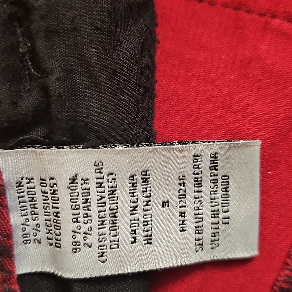 Truce Red/Black Tartan Plaid Women's Skinny Jeans, Size 3 - Picture 10 of 10